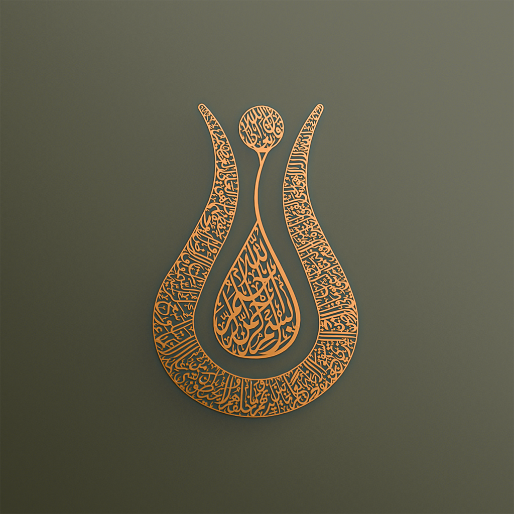 Ayatul Kursi Tulip-Shaped Metal Islamic Wall Art | Faith in Graceful Form